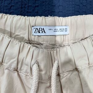 Zara Beige Drawstring Pants